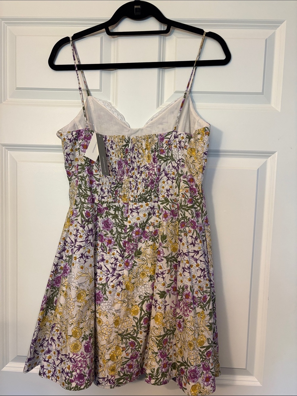Maeve White Floral Sundress with Purple and Yellow Blooms - Picture 2 of 4
